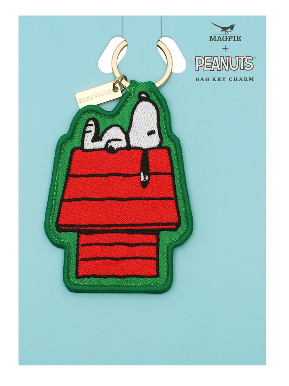 Magpie x Peanuts Snoopy Red Doghouse Bag Charm - Green Trim